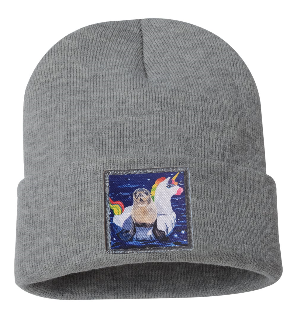 Unicorn Drifter Seal Beanie Hats Flyn Costello Grey