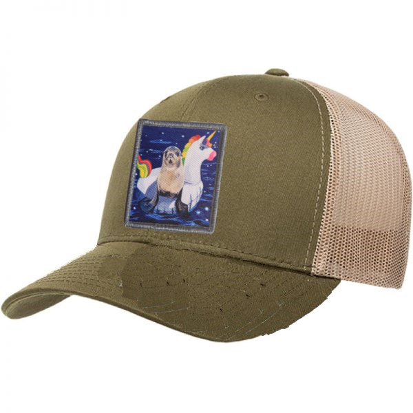 Moss-Khaki Trucker Hats Flyn Costello Unicorn Drifter