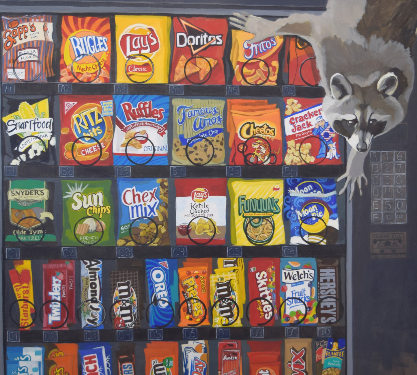 Vending Machine Raccoon Mini Print / Card postcards Flyn Costello
