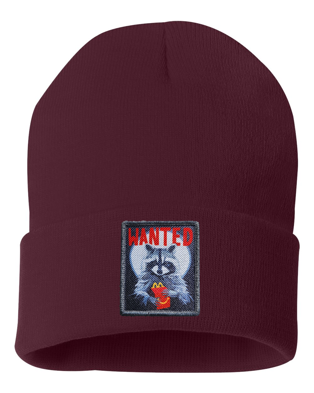 WANTED Beanie Hats Flyn_Costello_Art Maroon