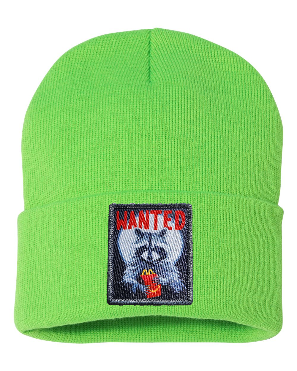 WANTED Beanie Hats Flyn_Costello_Art Neon Green