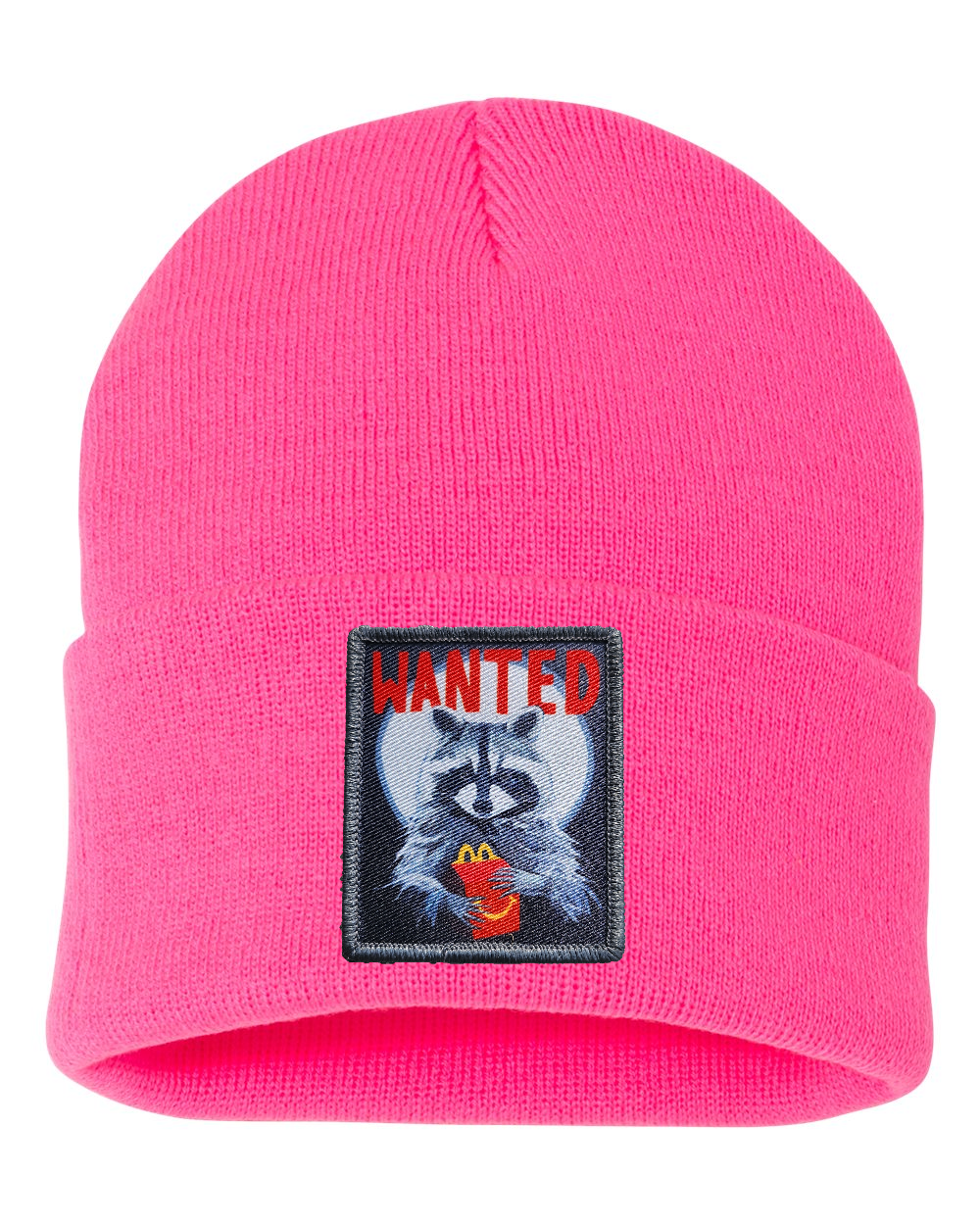 WANTED Beanie Hats Flyn_Costello_Art Neon Pink