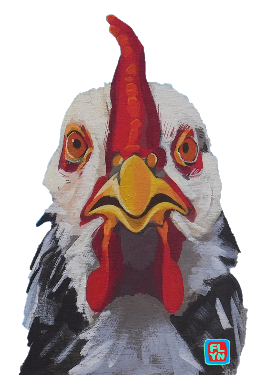 Chicken Sticker Stickers Flyn_Costello_Art