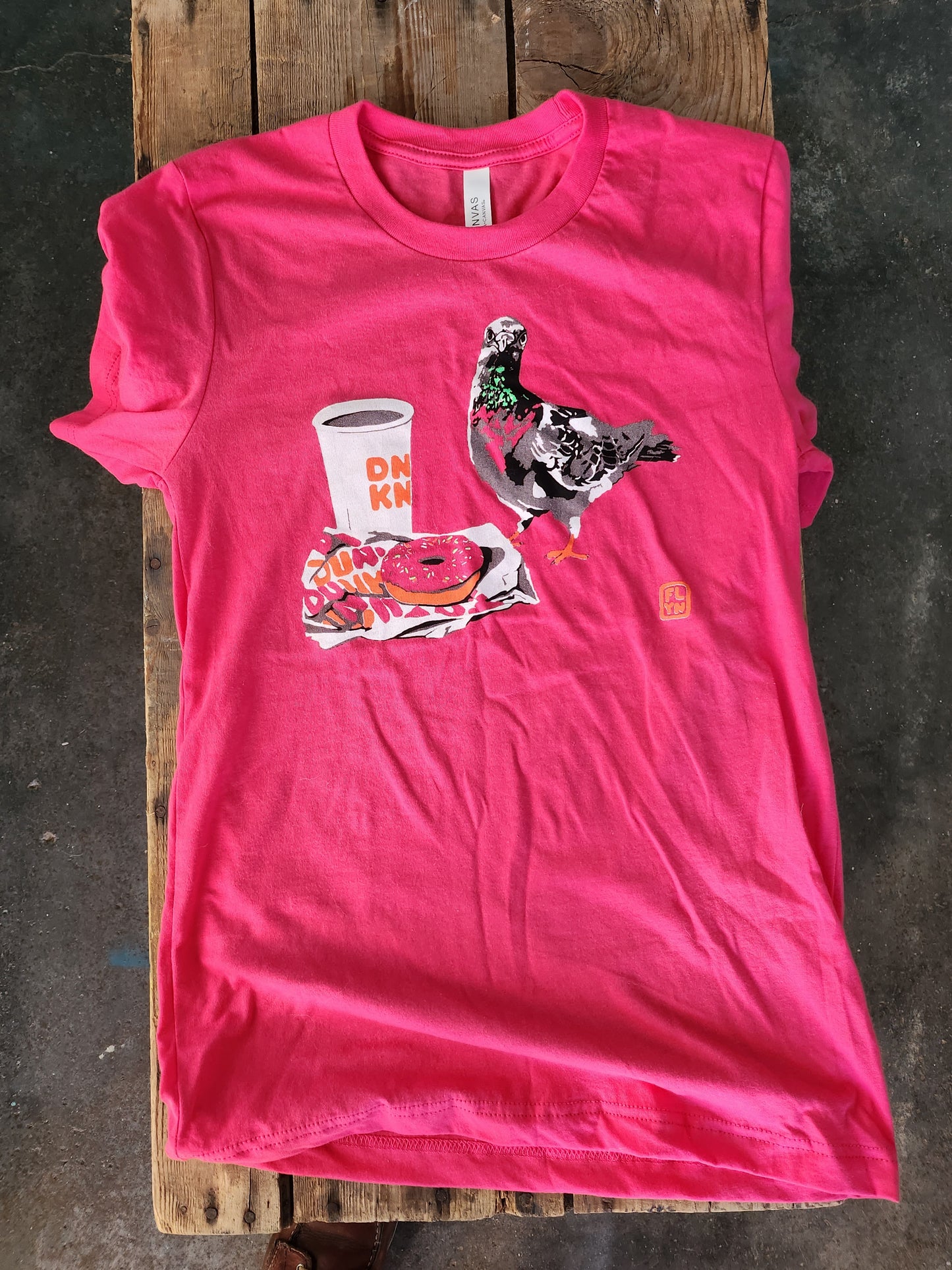 Pigeon Run On Donuts T-Shirt T-Shirts FlynHats x-small