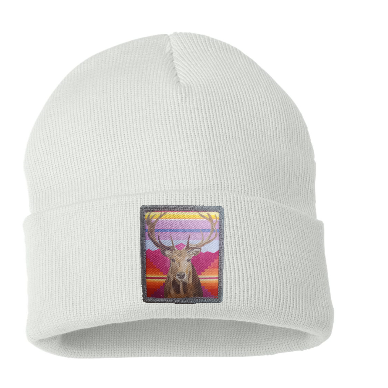 Elk Beanie Hats Flyn Costello White