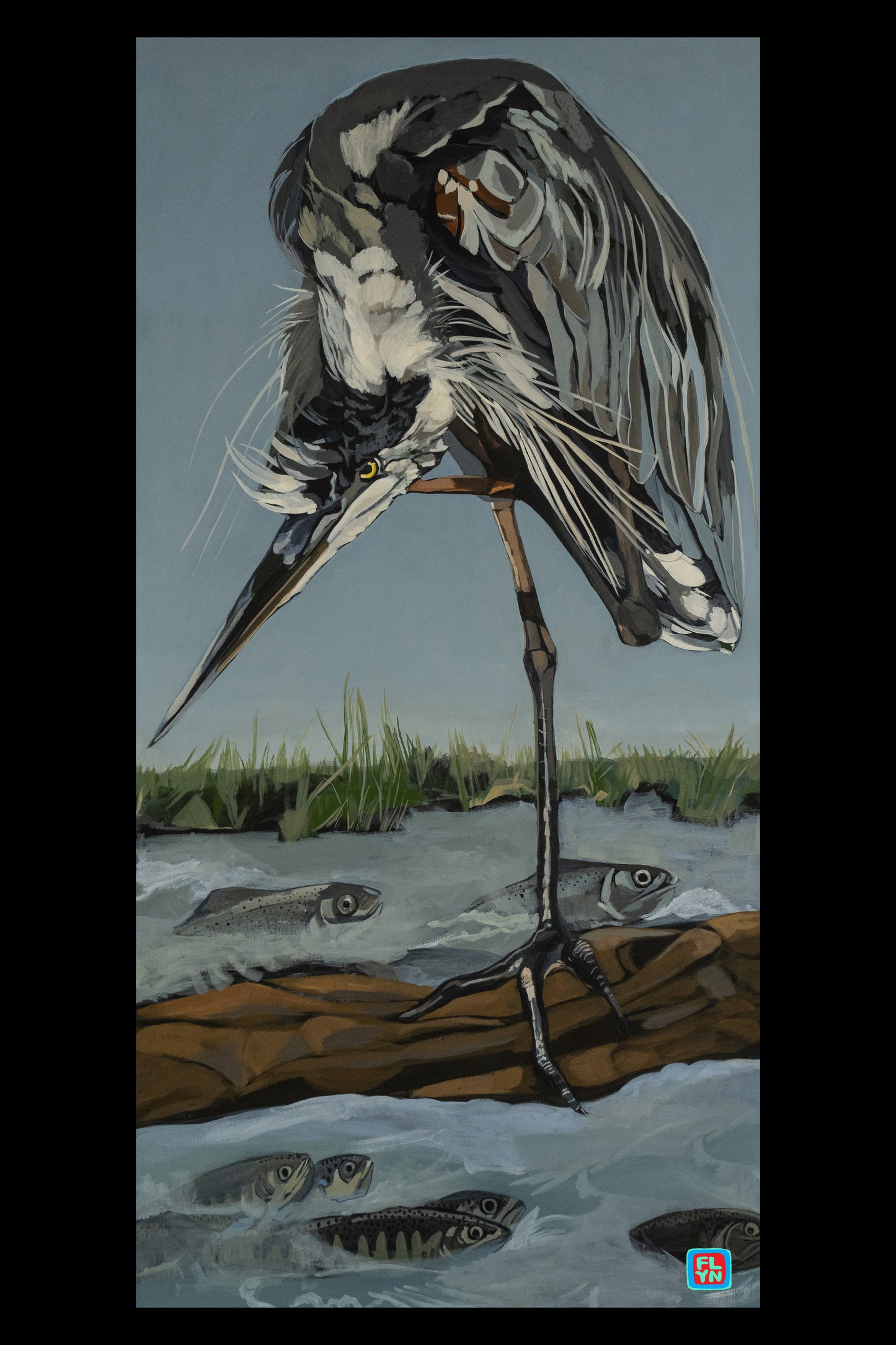 Great Blue Heron Print Prints FlynHats