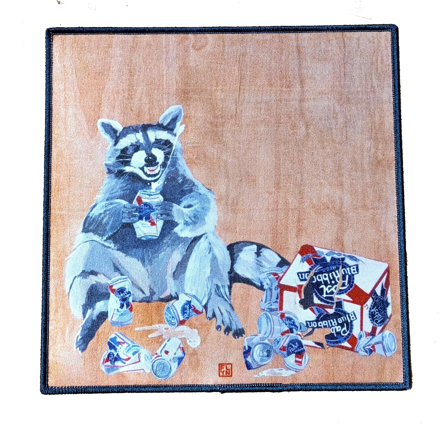 Large Beer Bandit Raccoon Patch Prints Flyn_Costello_Art