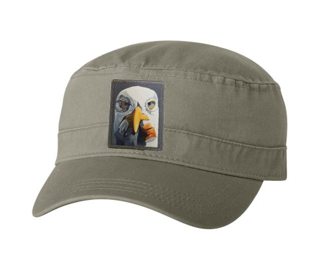 Olive Fidel Cap Hats FlynHats Seagull with Cig