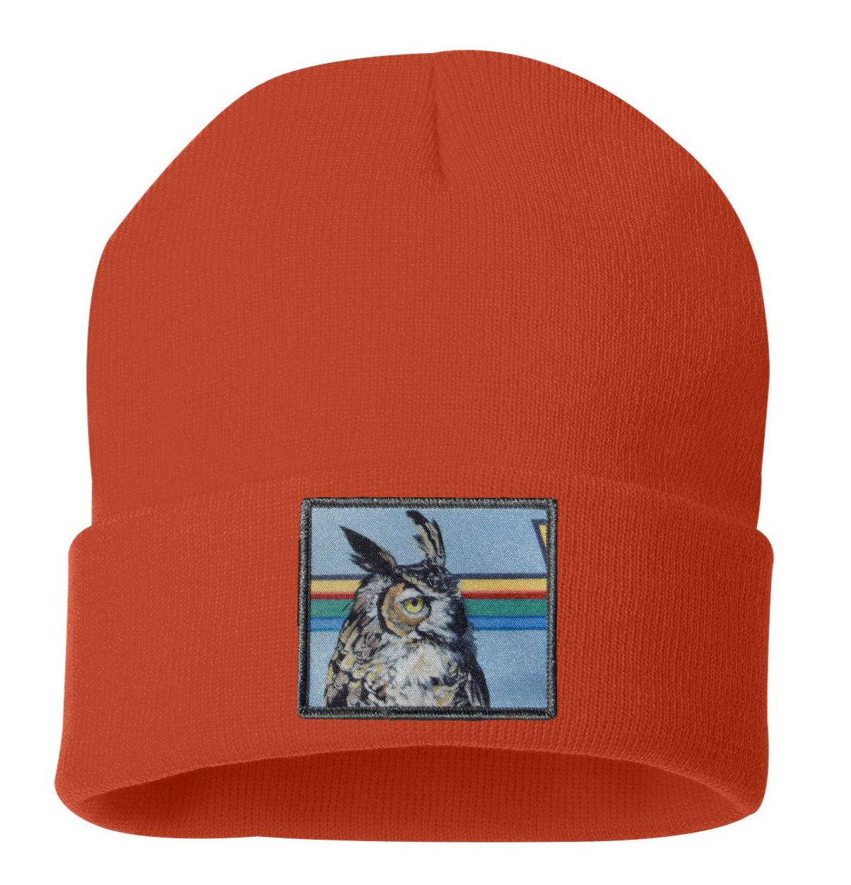 Gaia Owl Beanie Hats Flyn Costello Burnt Orange
