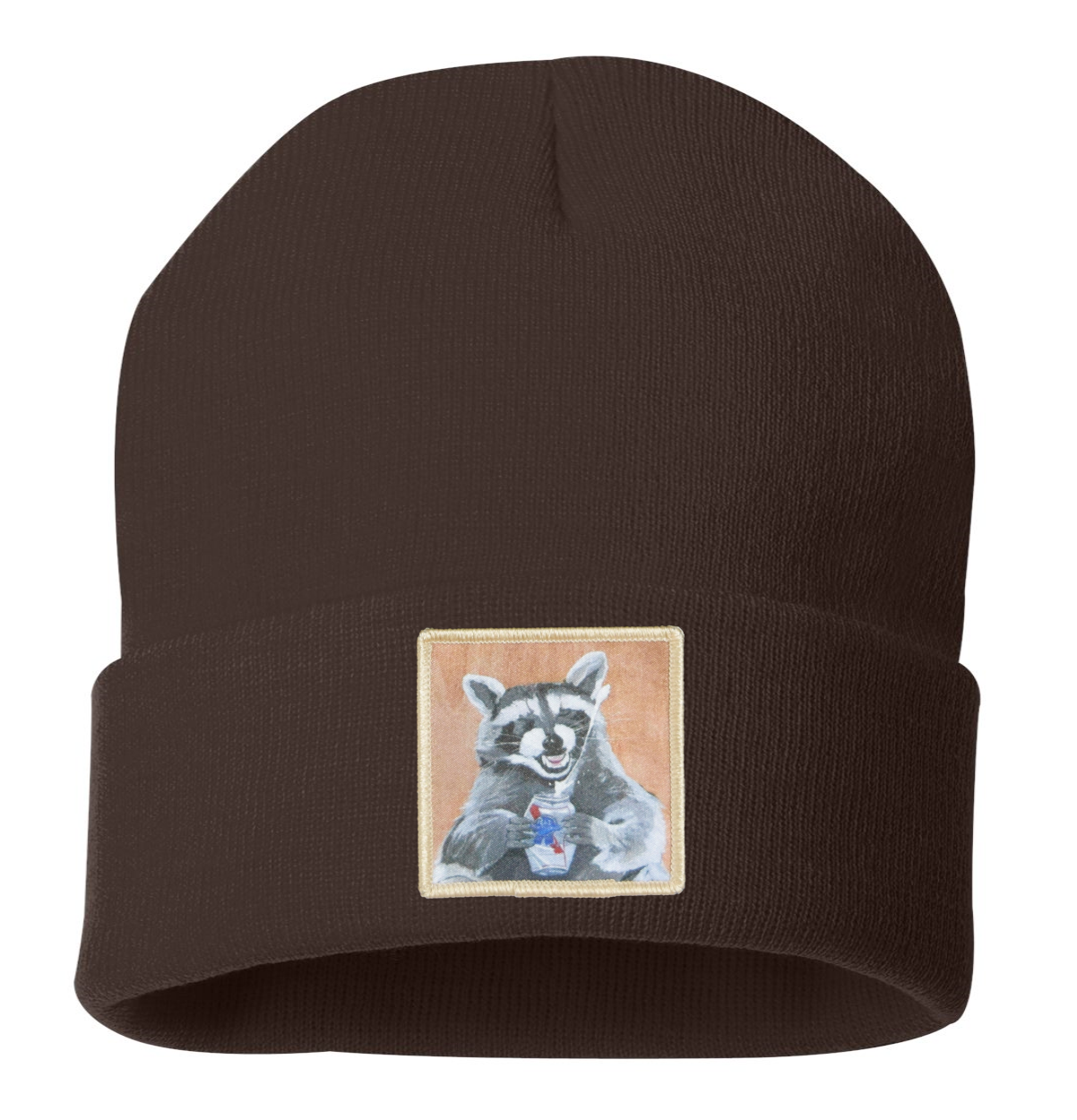 Beer Bandit Raccoon Beanie Hats Flyn Costello Brown