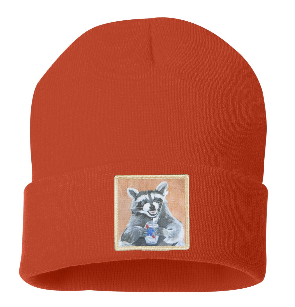 WS Beer Bandit Raccoon Beanie Hats Flyn Costello Burnt Orange