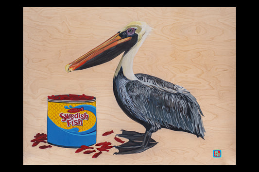Gone Fishin' Pelican Print Prints Flyn_Costello_Art