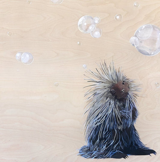 I Don't Mean To Burst Your Bubble Porcupine Mini Print / Card postcards Flyn Costello