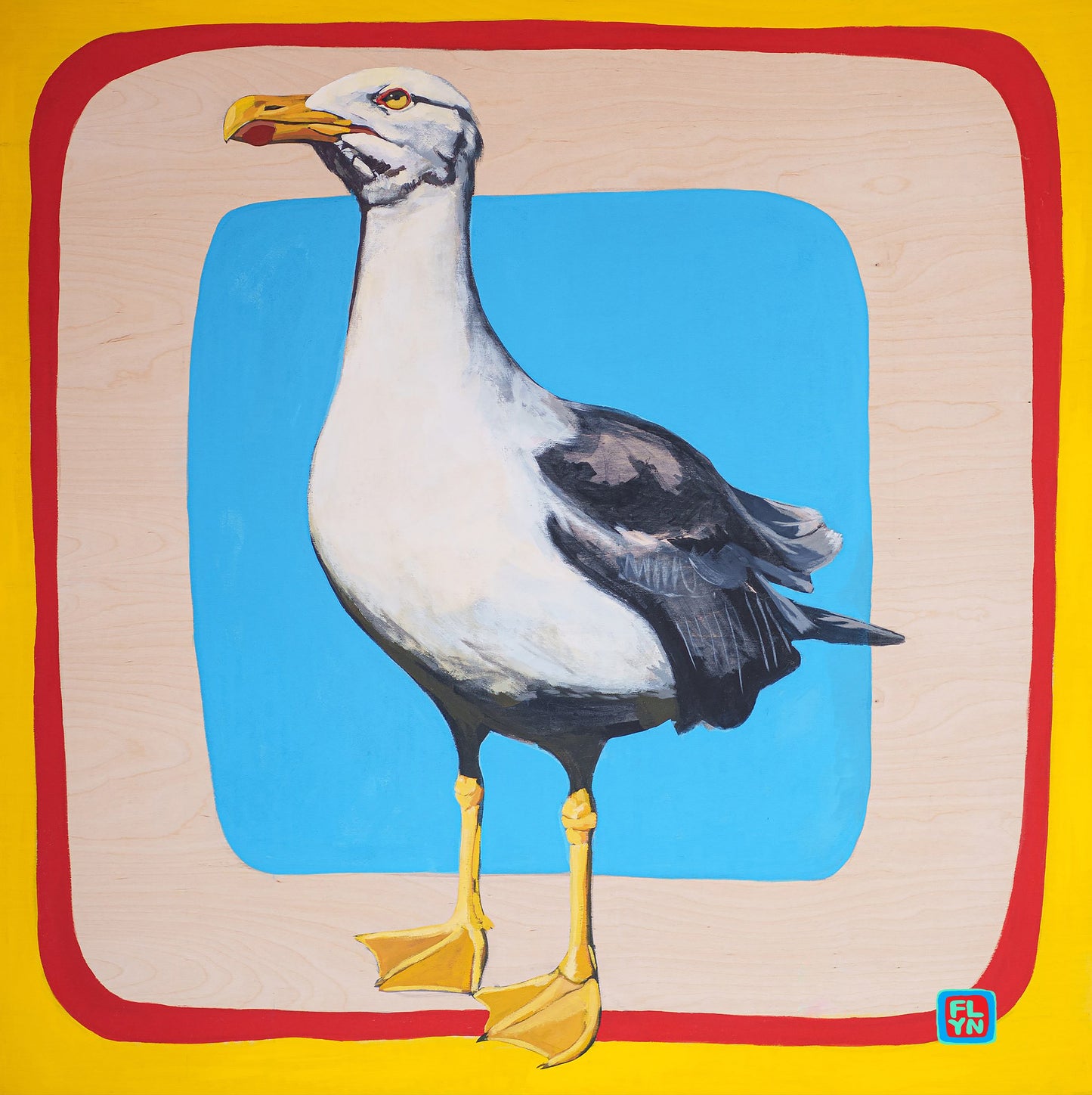Standing Seagull Print Prints Flyn_Costello_Art