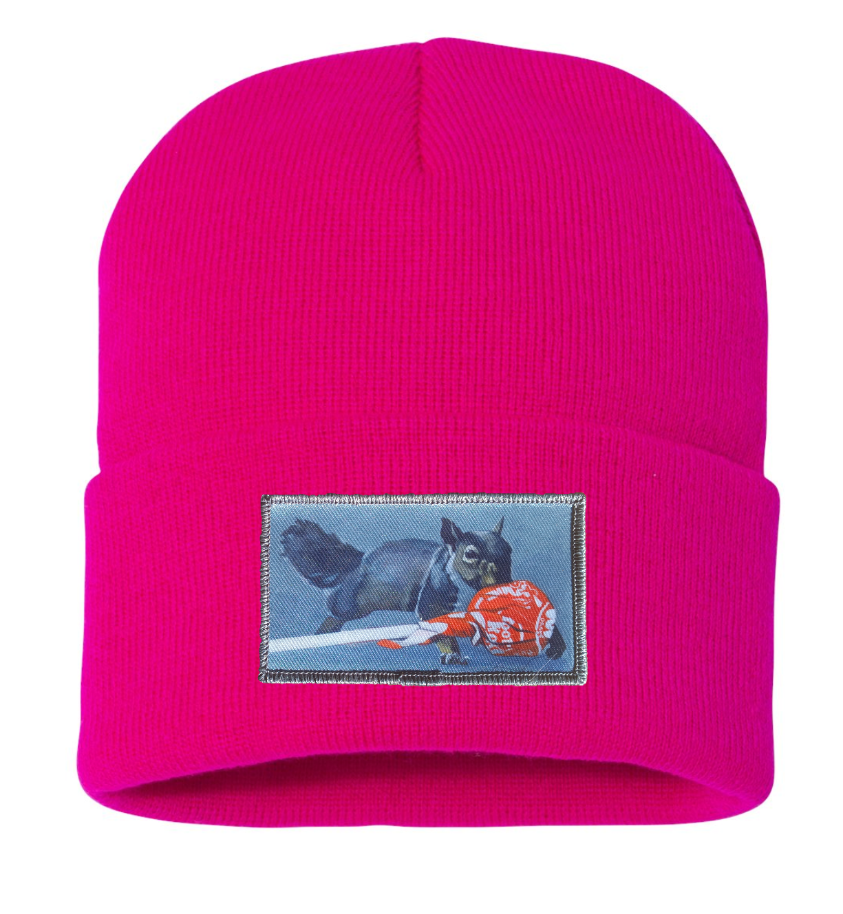 Secret Stash Squirrel Beanie Hats Flyn Costello Neon Fuchsia
