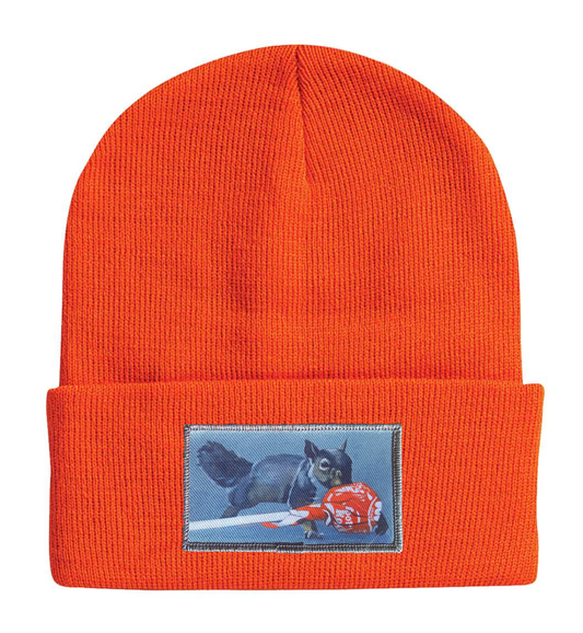 Secret Stash Squirrel Beanie Hats Flyn Costello Neon Orange