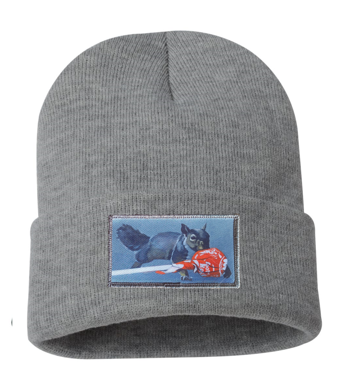 Secret Stash Squirrel Beanie Hats Flyn Costello Grey
