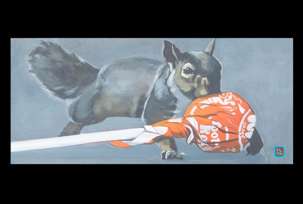 Secret Stash Squirrel Print Prints Flyn_Costello_Art