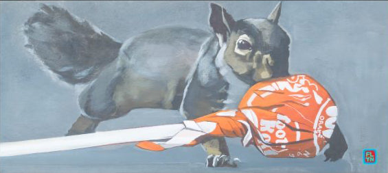 Secret Stash Squirrel Print 12x18 Prints Flyn_Costello_Art