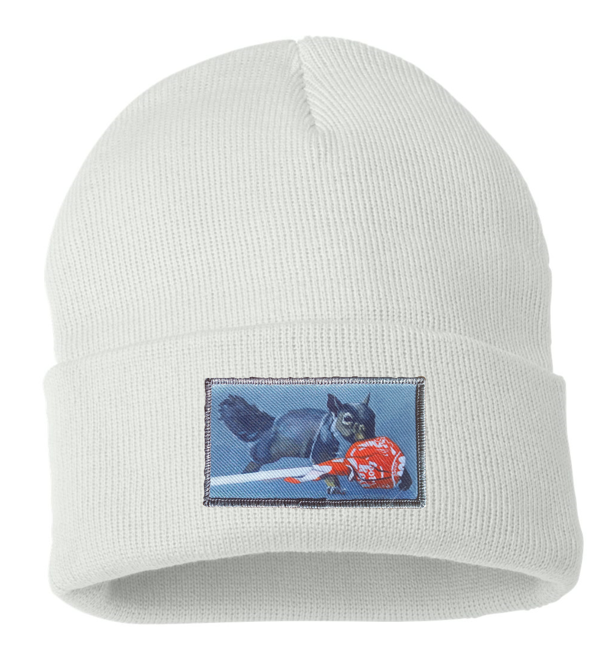 Secret Stash Squirrel Beanie Hats Flyn Costello White