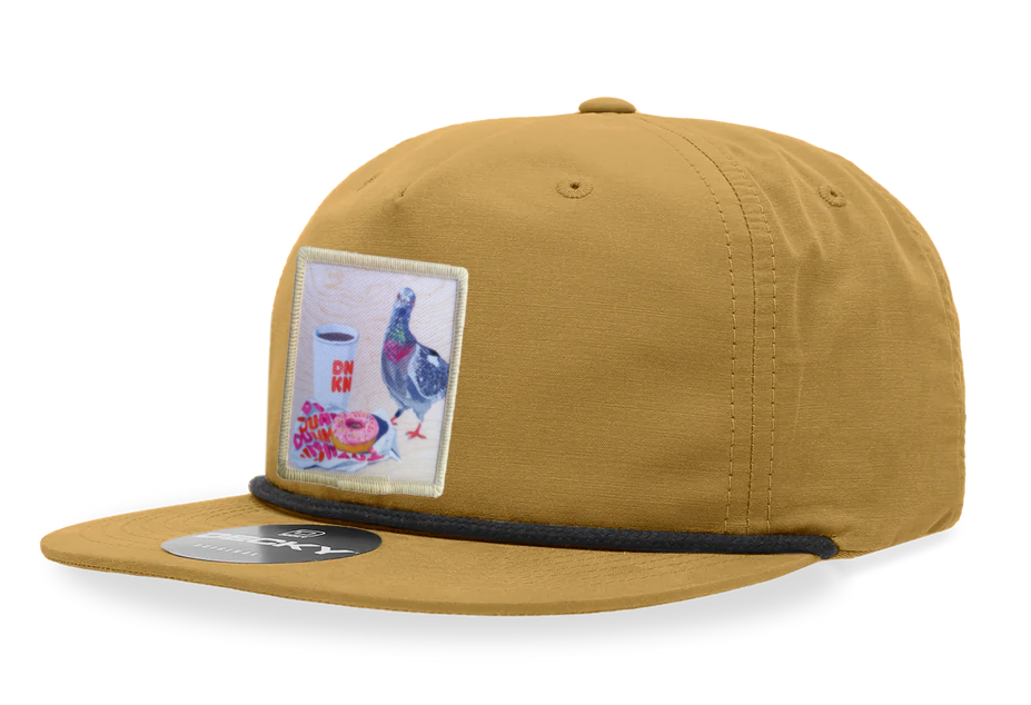 Biscuit/Black Rope Cap Hats FlynHats Pigeons Run On Donuts