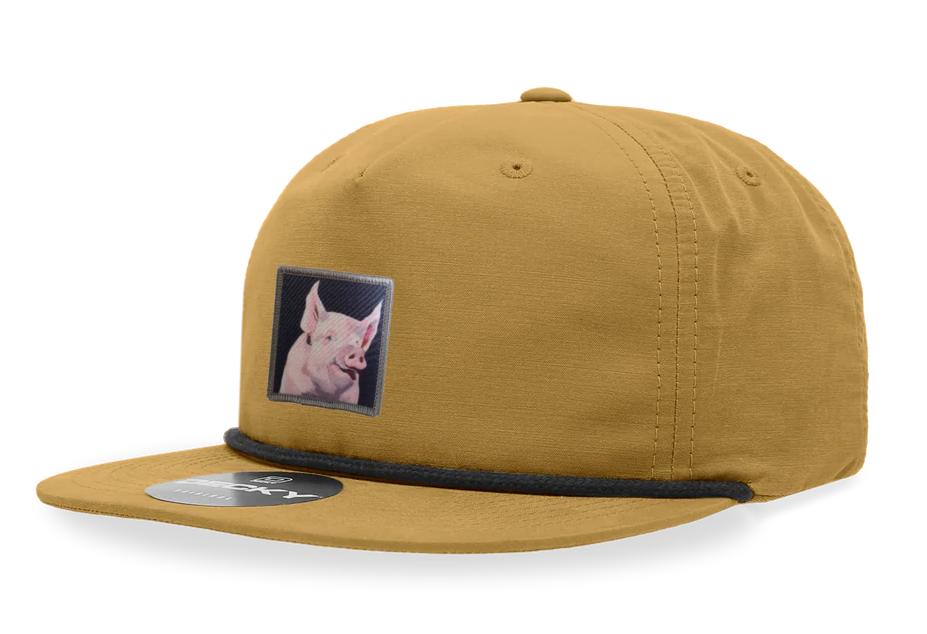 Biscuit/Black Rope Cap Hats FlynHats Piggie