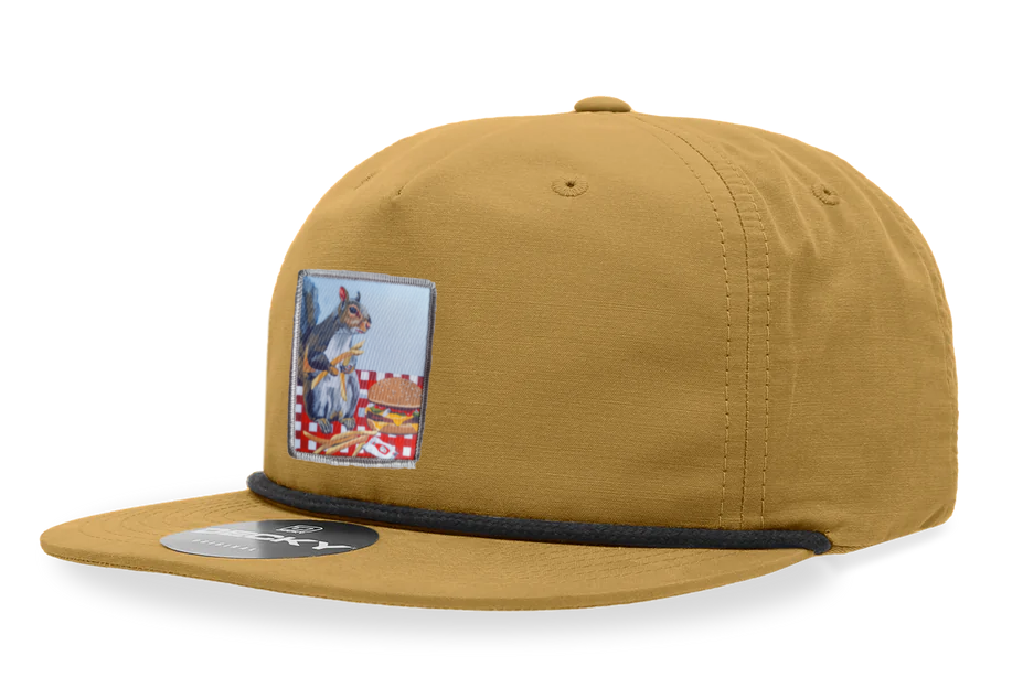 Biscuit/Black Rope Cap Hats FlynHats Squirrel Burger