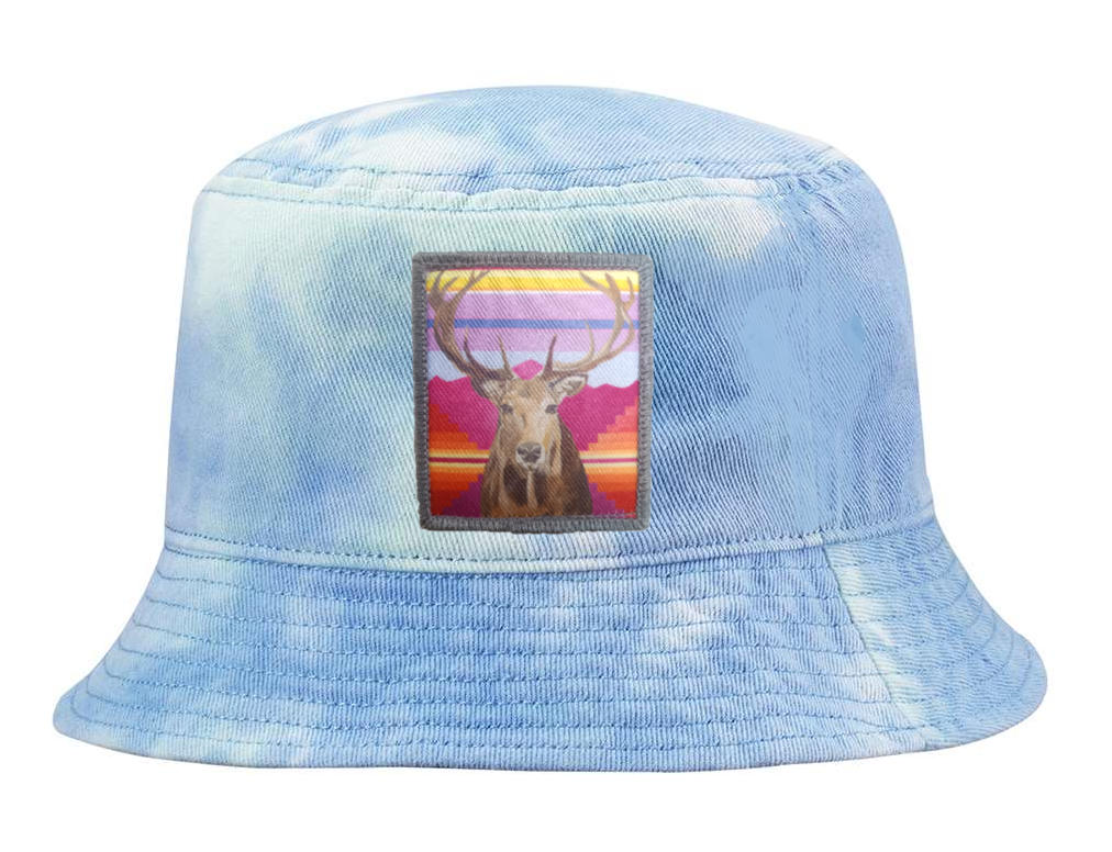 Tie Dyed Bucket- Blue Hats Flyn Costello Elk
