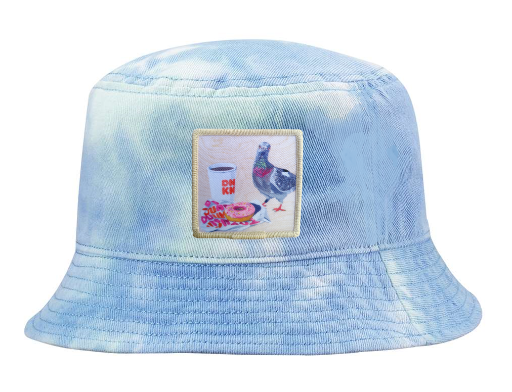 Tie Dyed Bucket- Blue Hats Flyn Costello Pigeons Run On Donuts