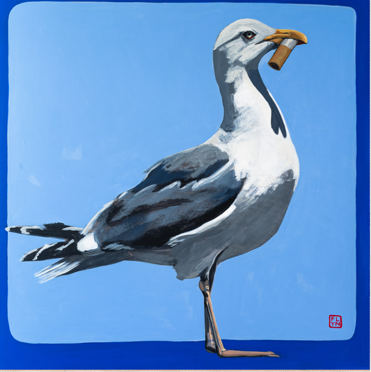 Blue Seagull Mini Print Card postcards Flyn Costello