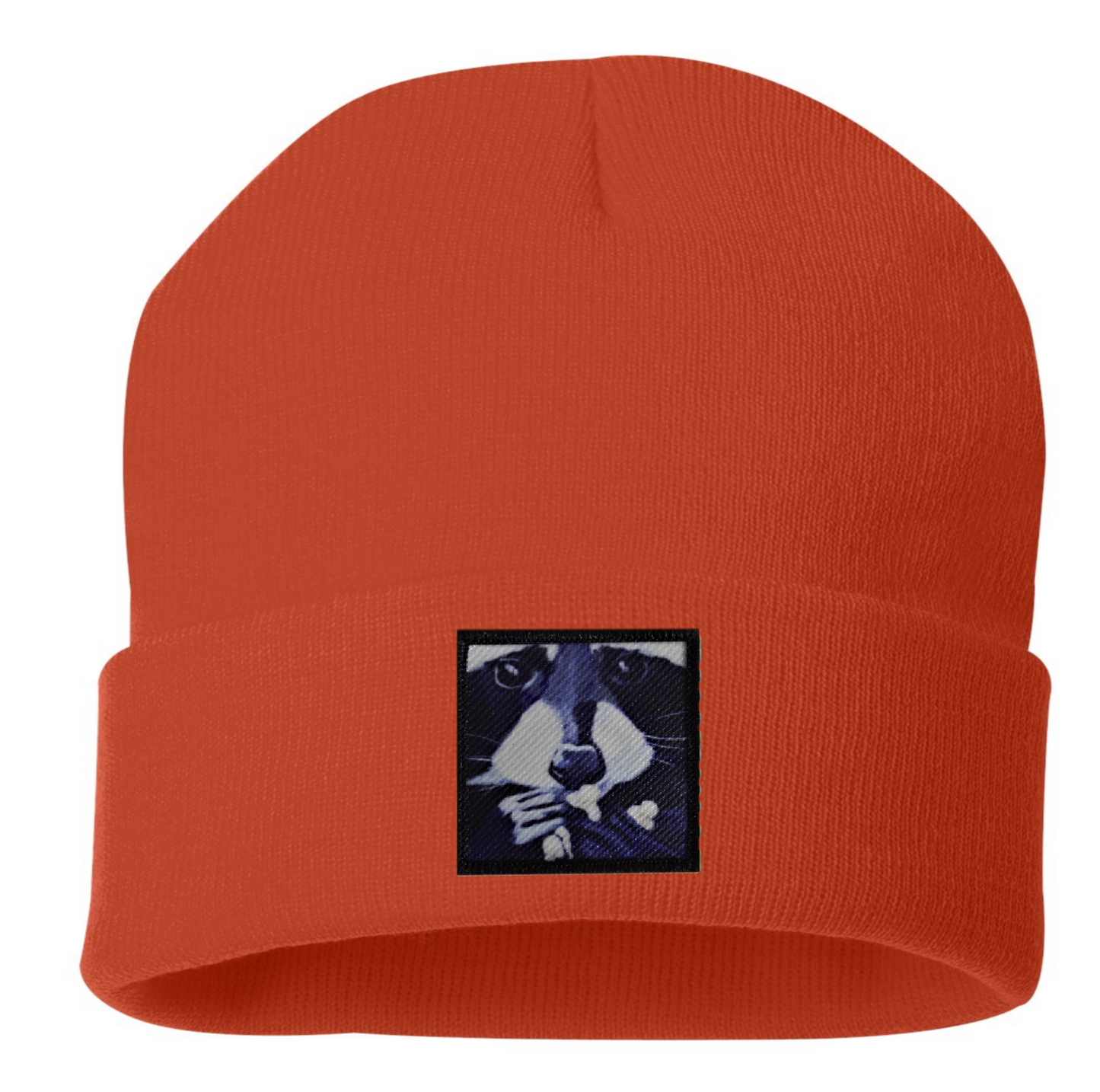 Raccoon Pop Beanie Hats Flyn Costello Burnt Orange