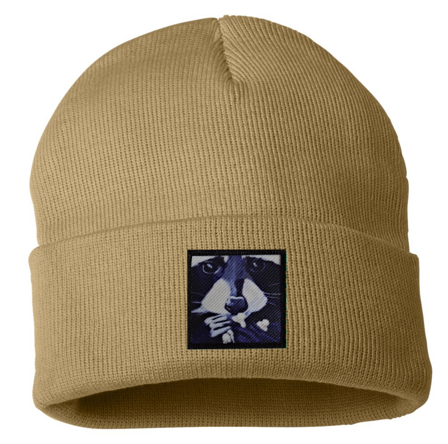 Raccoon Pop Beanie Hats Flyn Costello Camel  