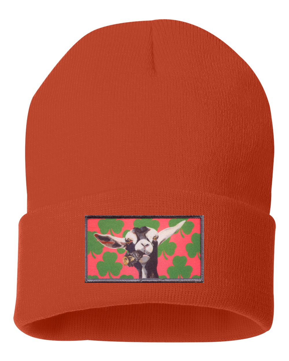 Can Crusher Goat Beanie Hats FlynHats Burnt Orange
