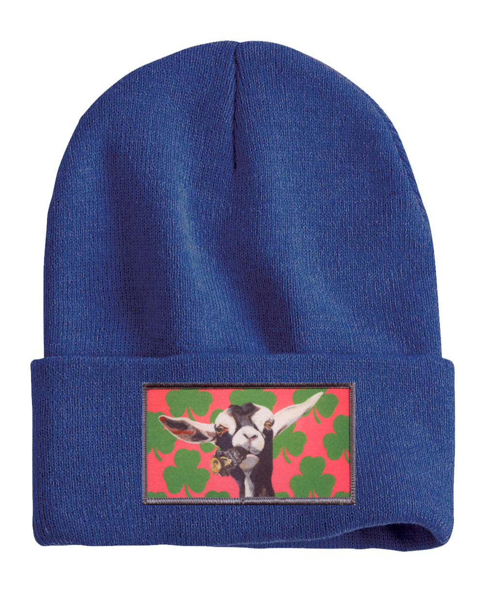 Can Crusher Goat Beanie Hats FlynHats Heather Blue