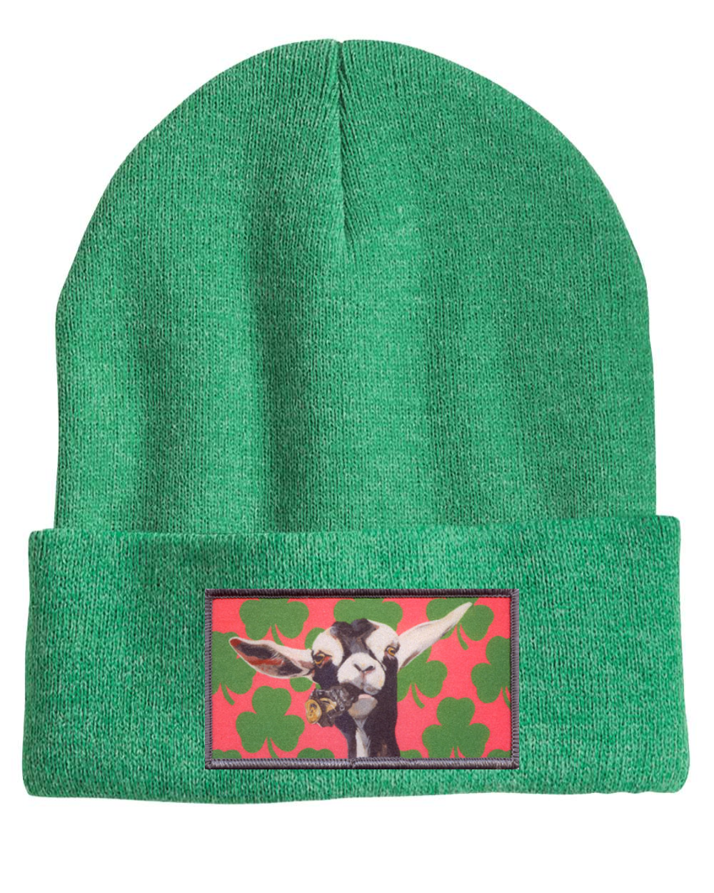 Can Crusher Goat Beanie Hats FlynHats Heather Green