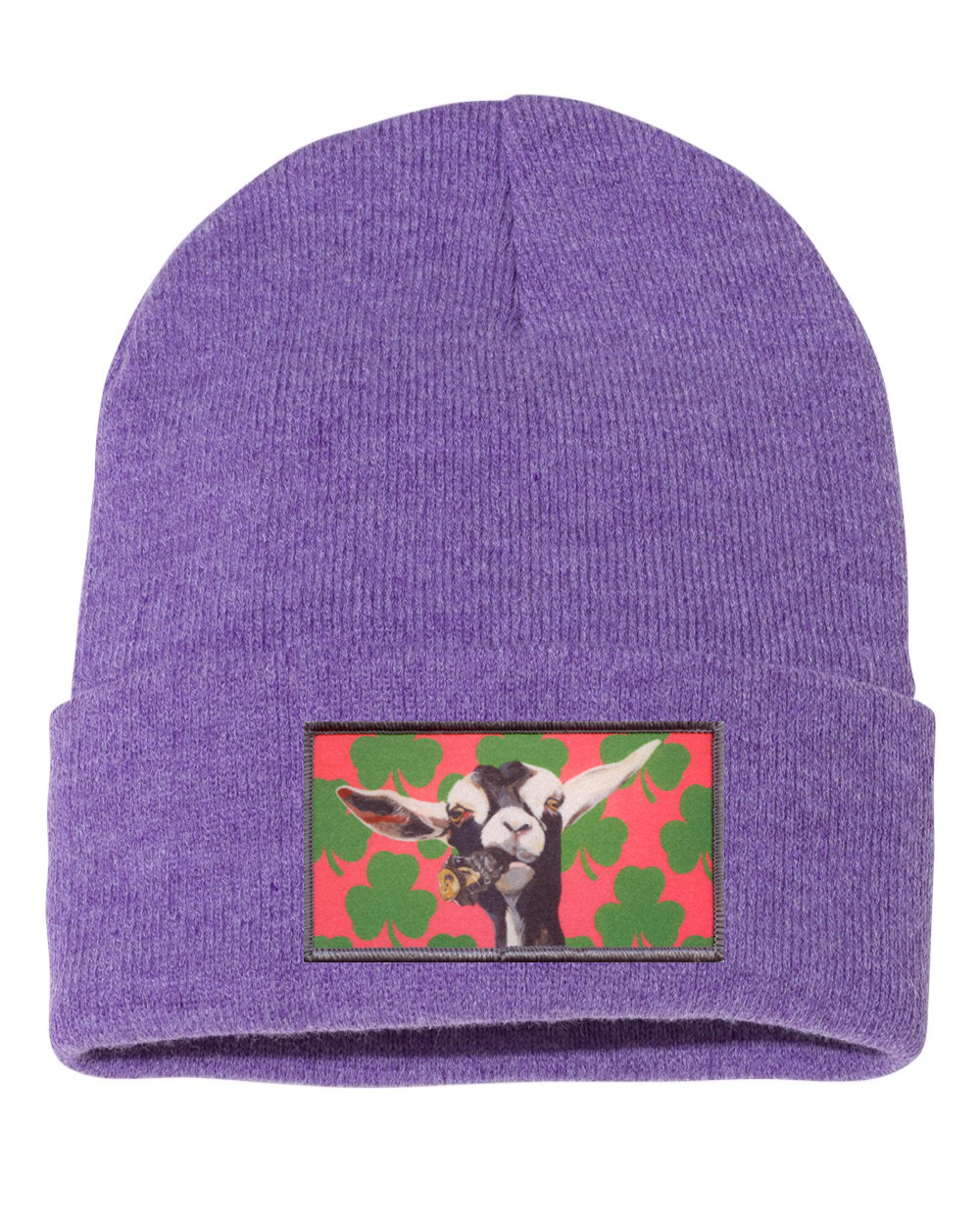 Can Crusher Goat Beanie Hats FlynHats Heather Purple
