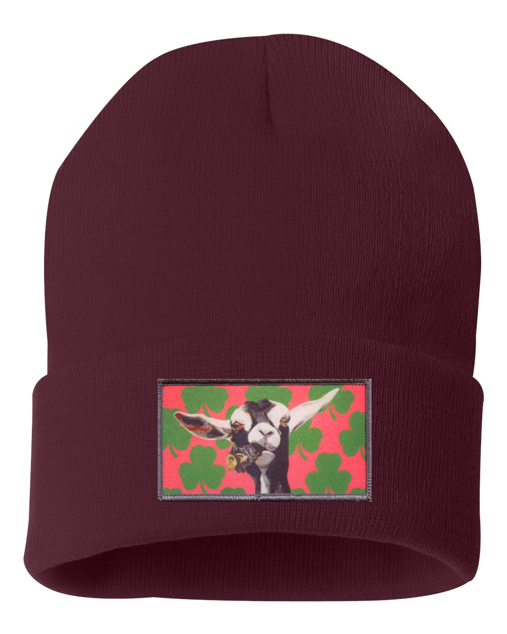 Can Crusher Goat Beanie Hats FlynHats Maroon