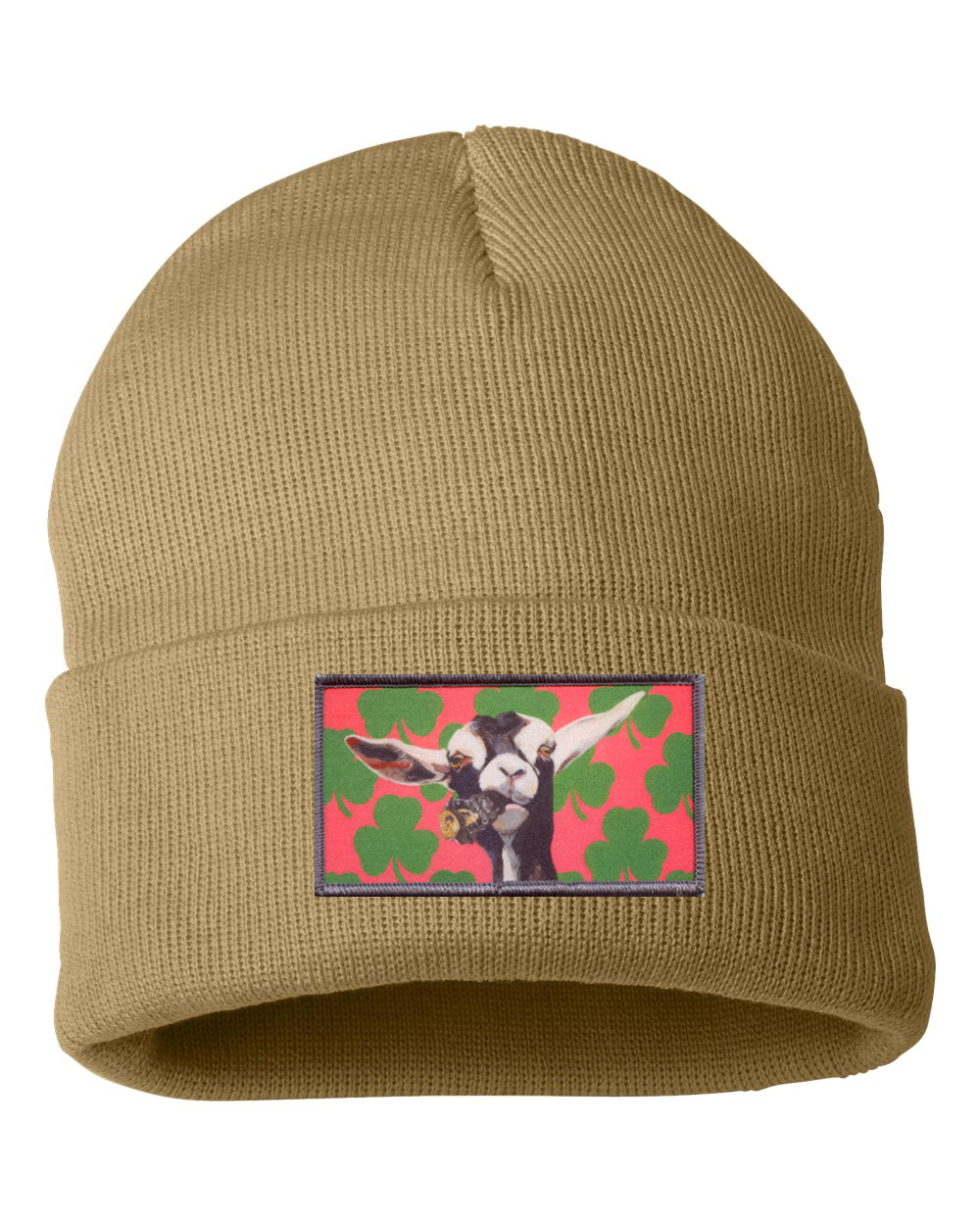 Can Crusher Goat Beanie Hats FlynHats Tan
