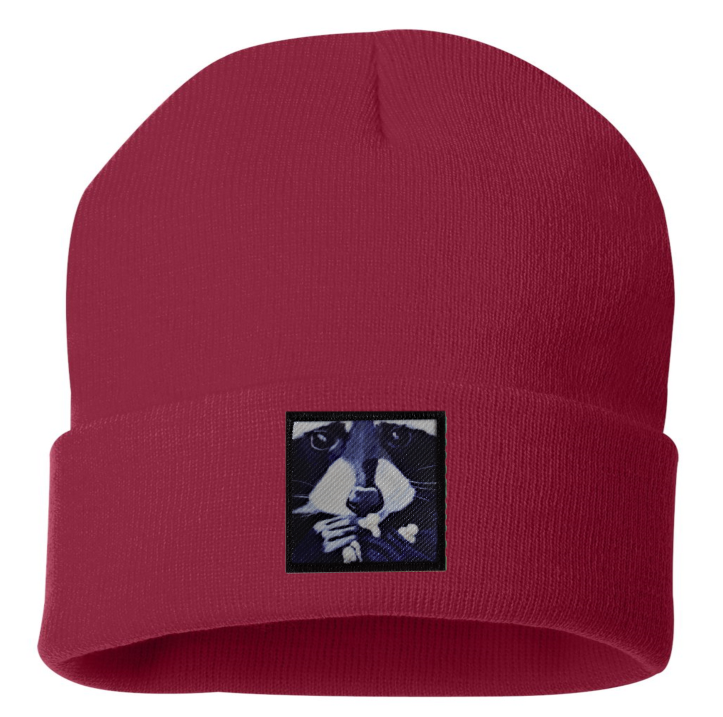 Raccoon Pop Beanie Hats Flyn Costello Cardinal Red  