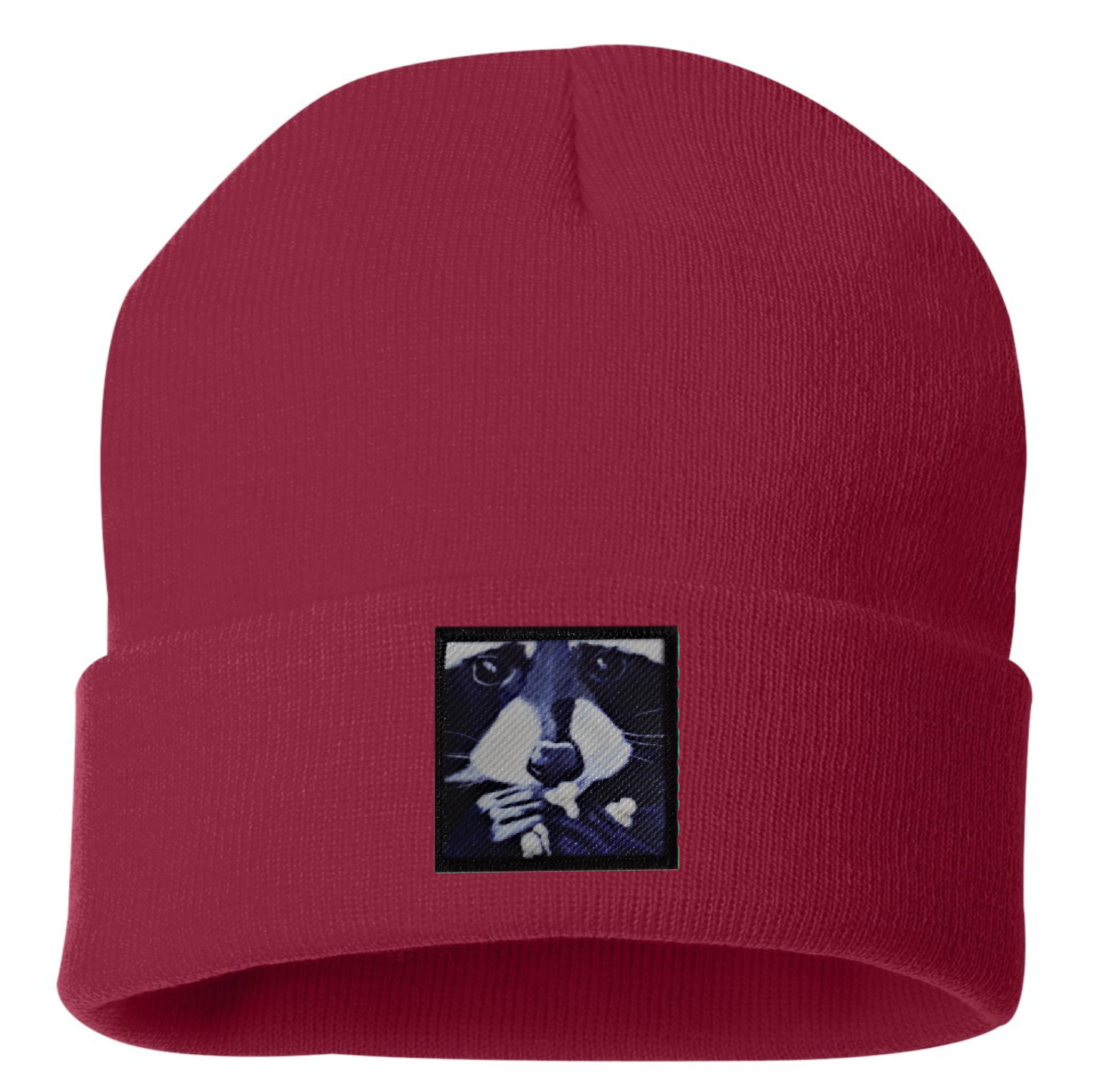 Raccoon Pop Beanie Hats Flyn Costello Cardinal Red