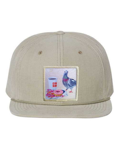 Tan Corduroy Flat Bill Trucker Hats Flyn Costello Pigeons Run on Donuts  