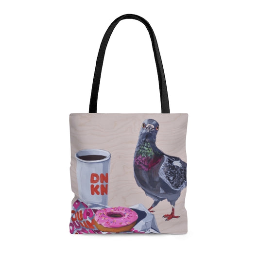 Pigeons Run On Donuts Tote Bag tote bag Flyn Costello