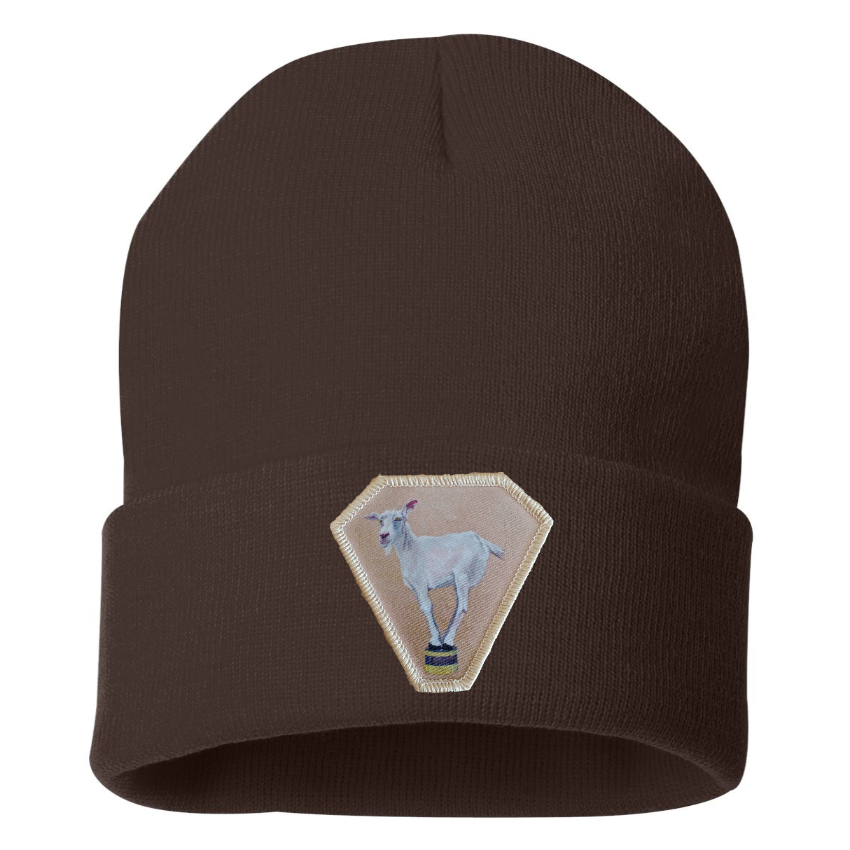 Diamond Goat Beanie Hats Flyn Costello Brown