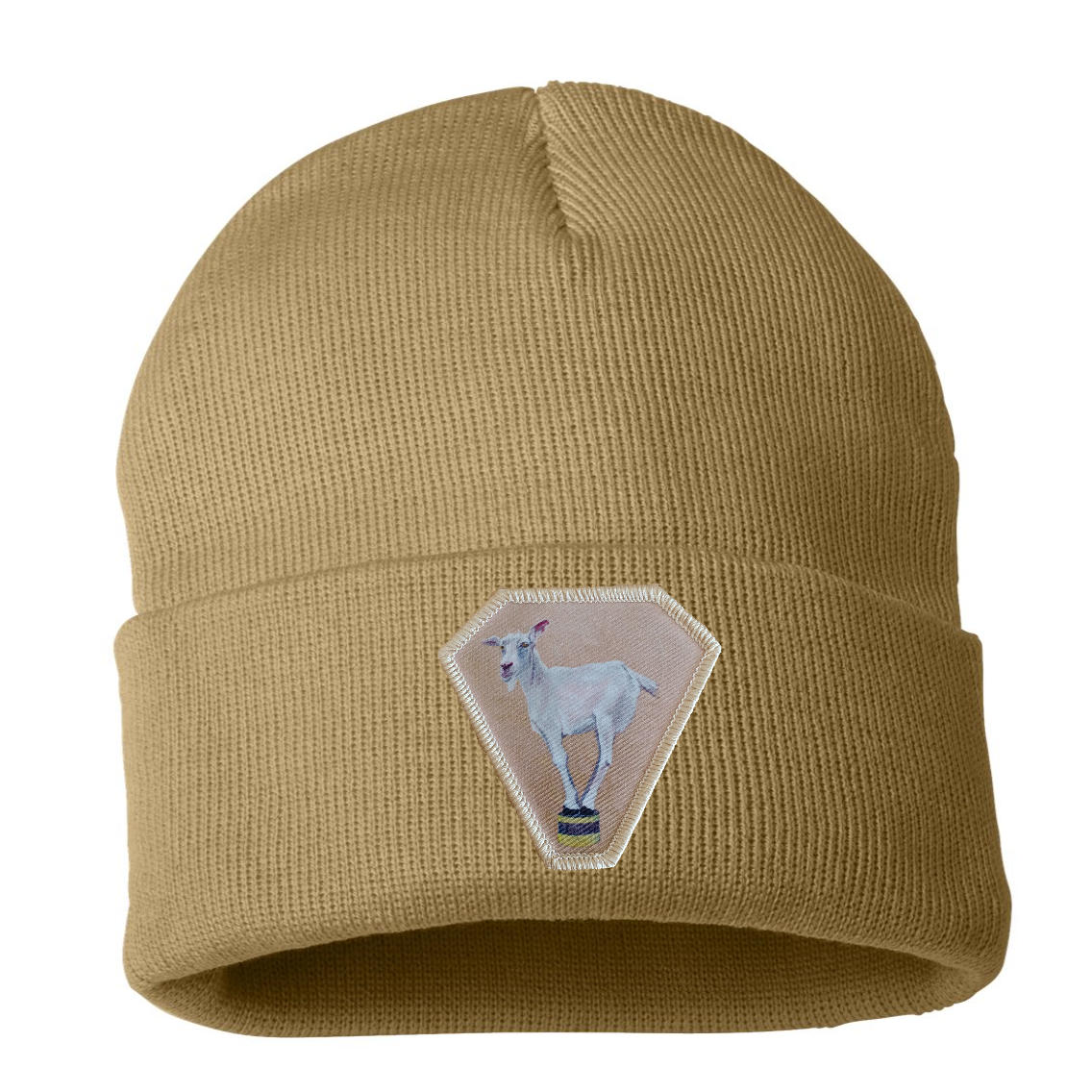 Diamond Goat Beanie Hats Flyn Costello Camel