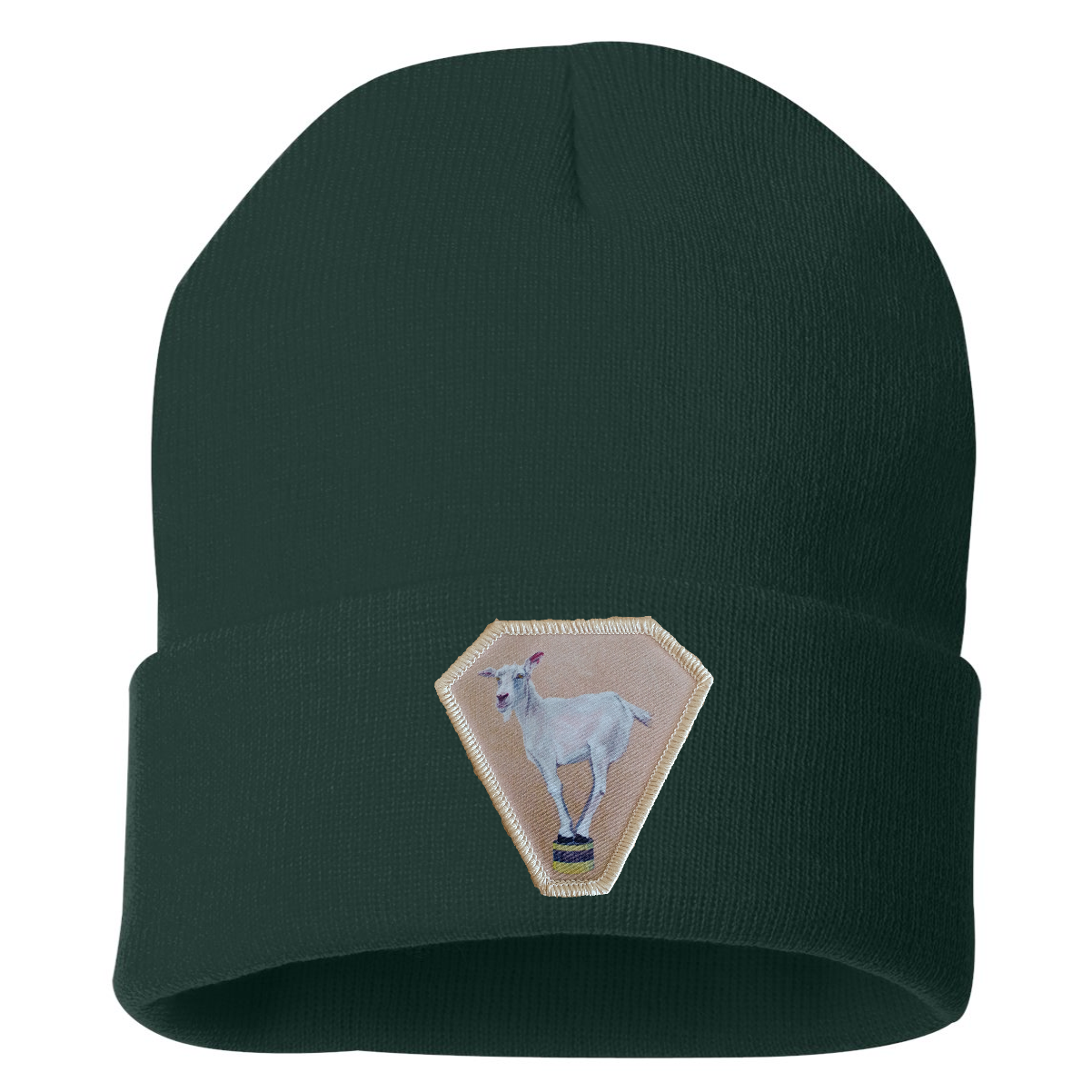 Diamond Goat Beanie Hats Flyn Costello Forest Green