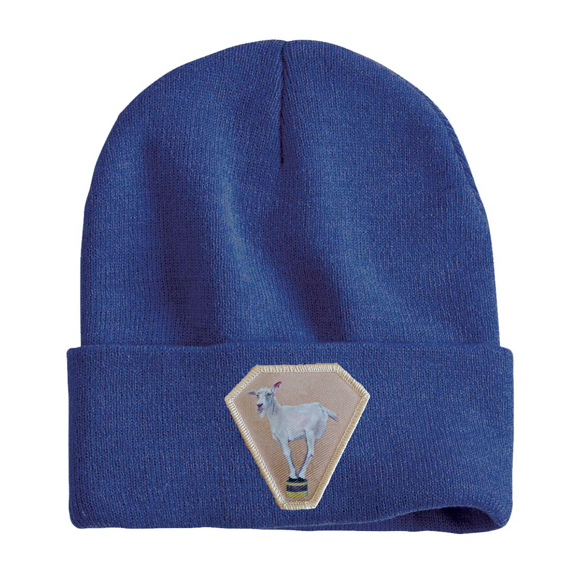 Diamond Goat Beanie Hats Flyn Costello Heather Blue