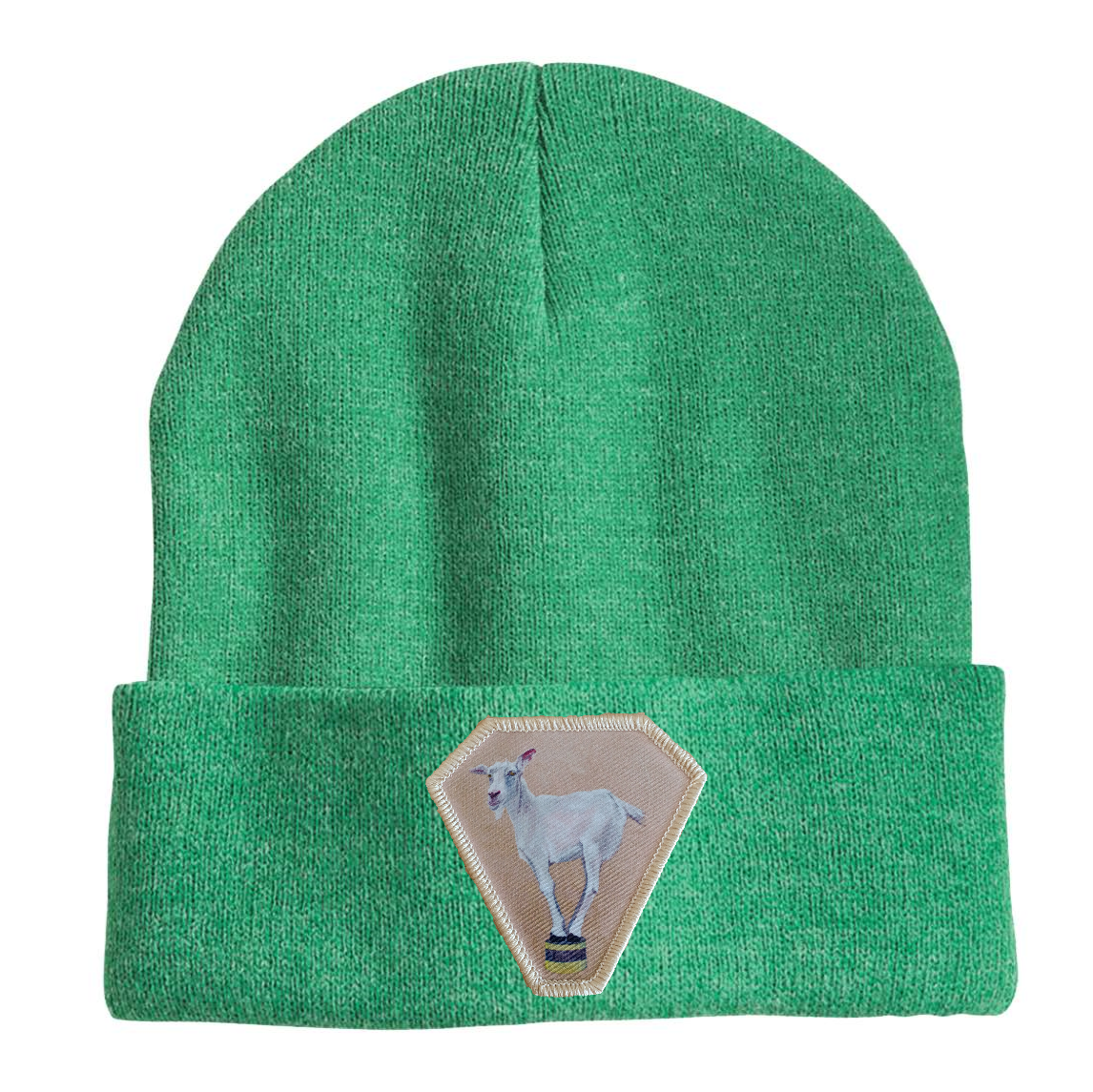 Diamond Goat Beanie Hats Flyn Costello Heather Green