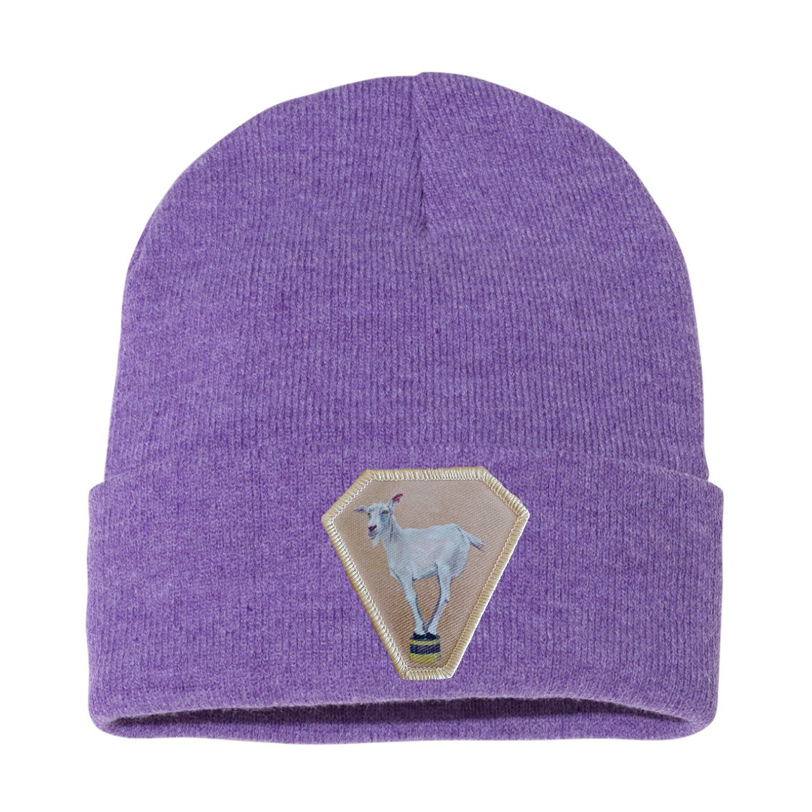 Diamond Goat Beanie Hats Flyn Costello Heather Purple