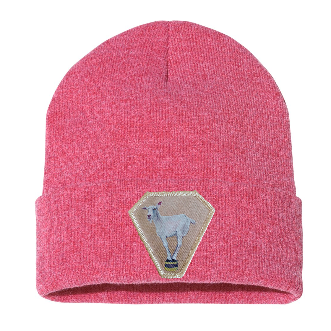 Diamond Goat Beanie Hats Flyn Costello Heather Red