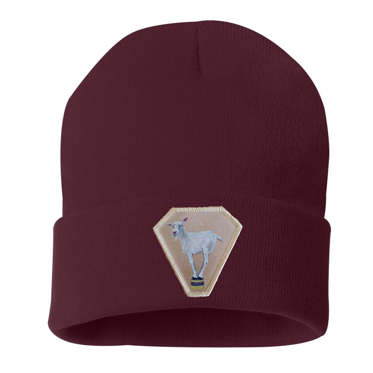 Diamond Goat Beanie Hats Flyn Costello Maroon